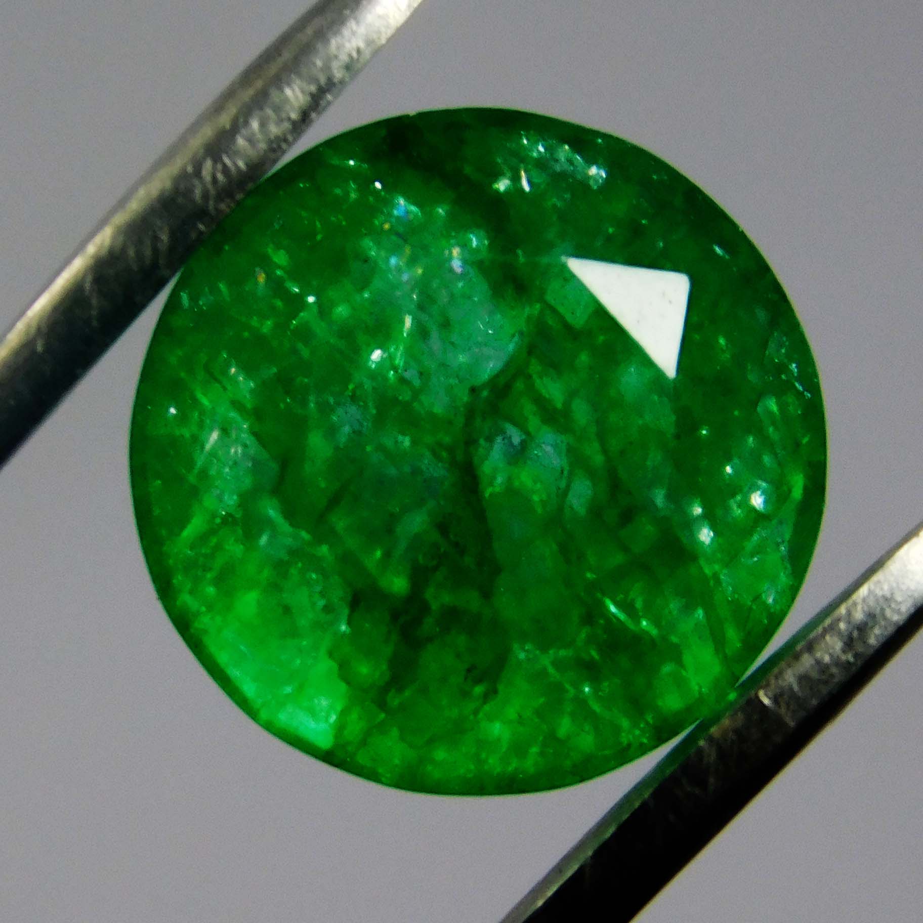 

Natural Green Colombian Emerald 5.1ct Round Cut Certified Loose Gemstone 11 mm approx. зелений