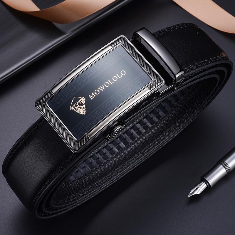 Men S First-Layer Cowhide Automatic Buckle Belt First-Layer Cowhide Belt Men S Business Brand Belt 110cm