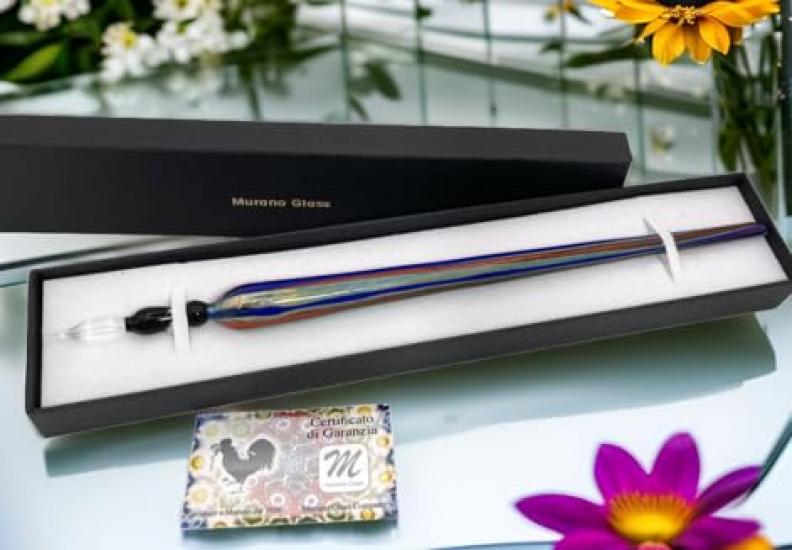 

Italian Venetian Glass Murano Glass 24K Gold Traditional Craft Glass Pen /