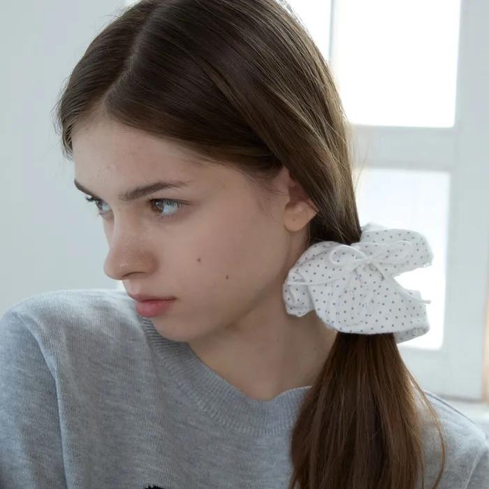 JOLLY DOT LACE SCRUNCHIE_IVORY
