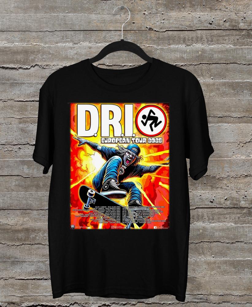 

NEW D.R.I Band, D.R.I. European Tour 2025 Black Cotton All Size T-Shirt Tops Tee 4XL