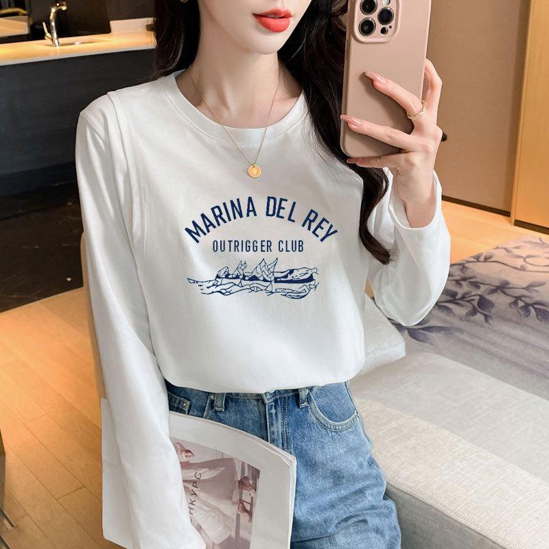 Early Spring Pure Cotton Long Sleeve Nursing T-shirt for Postpartum Moms XL