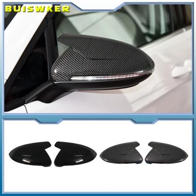 2 stück Für VW Golf GTI 7 Mk7 Spiegel Abdeckungen Caps Rückspiegel Fall Abdeckung Carbon Look Helle Schwarze Abdeckung