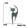European & American Retro Kitten Rhinestone Brooch with Exquisite Inlaid Diamonds
