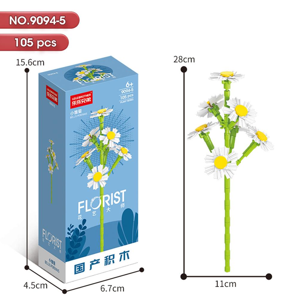 Hot Creative Small Building Block Flower Art Classic Brick Mini Potted Plant Gift For Girls Desk Decoration Simple Assembly Toys