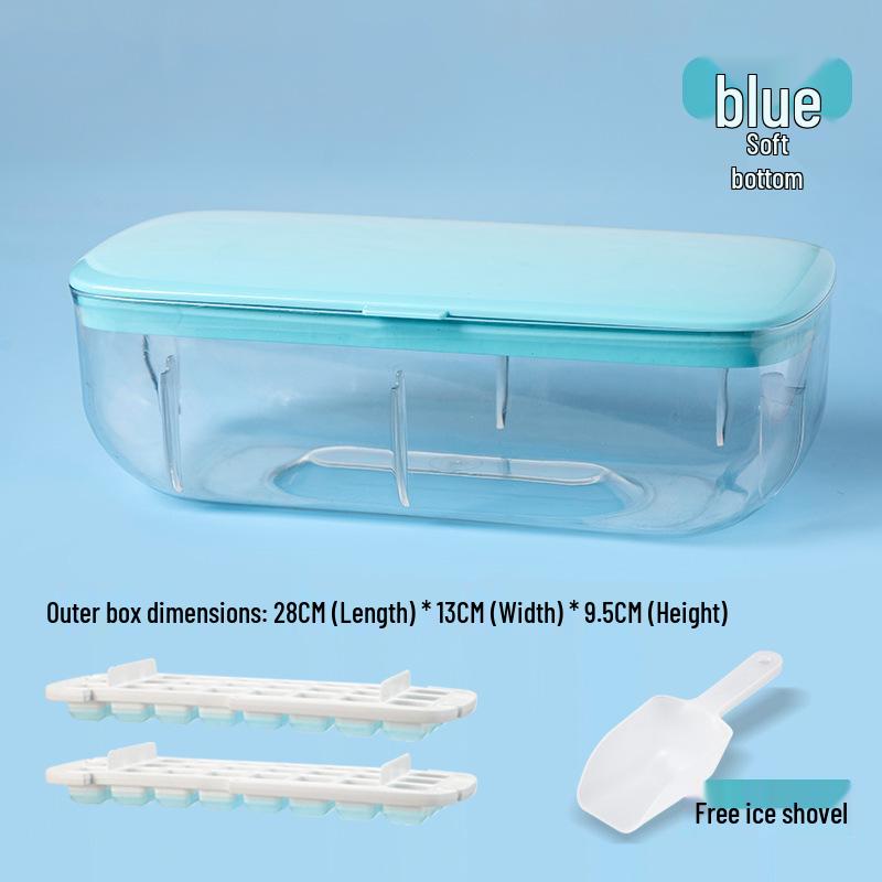 Silicone Ice Cube Tray with Double Layer Storage Box for Rapid Ice Making
