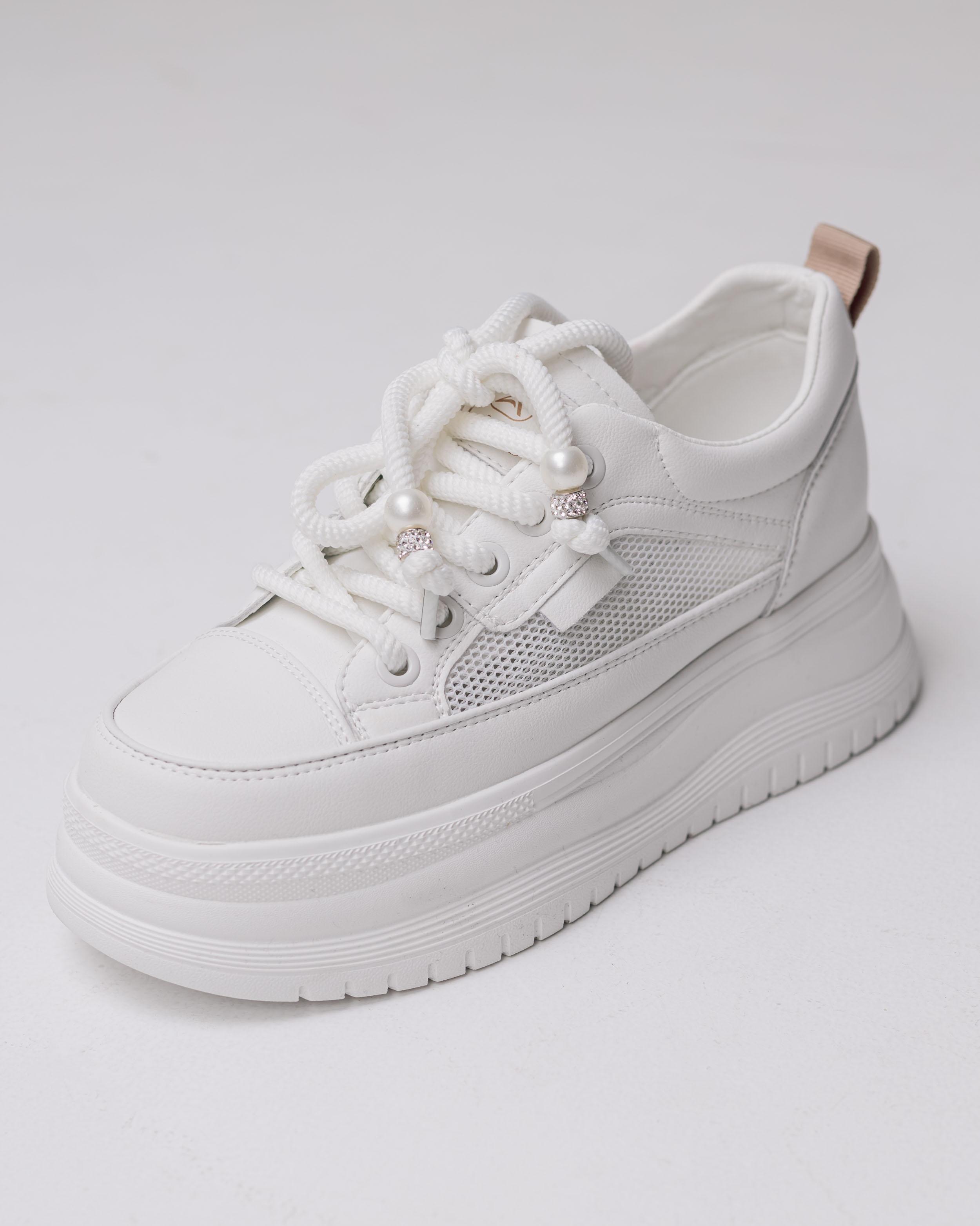 

Кросівки на платформі Allsy 193449 36 білі шкіра 37 білий