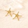 European and American Stainless Steel Fashion Temperament Earrings Niche Flower Stud Earrings Plated with 18K Gold Marine Stud Earrings Titanium Steel