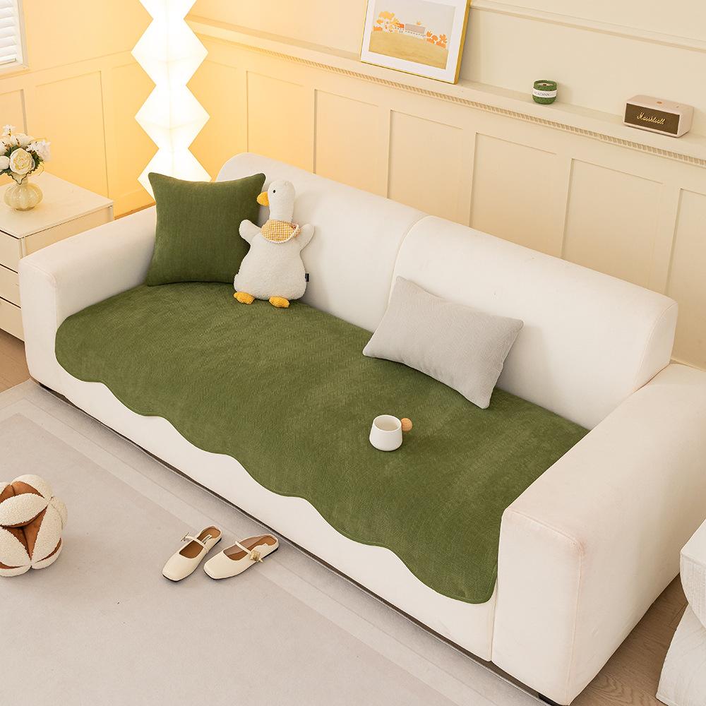 Chenille Herringbone Sofa Cushion, Universal In All Seasons, Special-Shaped Sofa Seat Cushion, Non-Slip Cover, Cloth Towel Resistance
