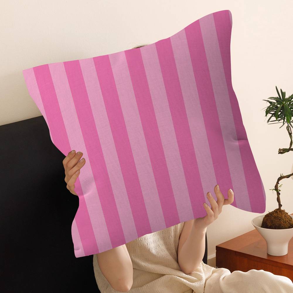 Fashion Stripes Design Art Pink Color Personalized Pillow Dust Cover Bedroom Kids Party Decoration Pillowcase Birthday Gift