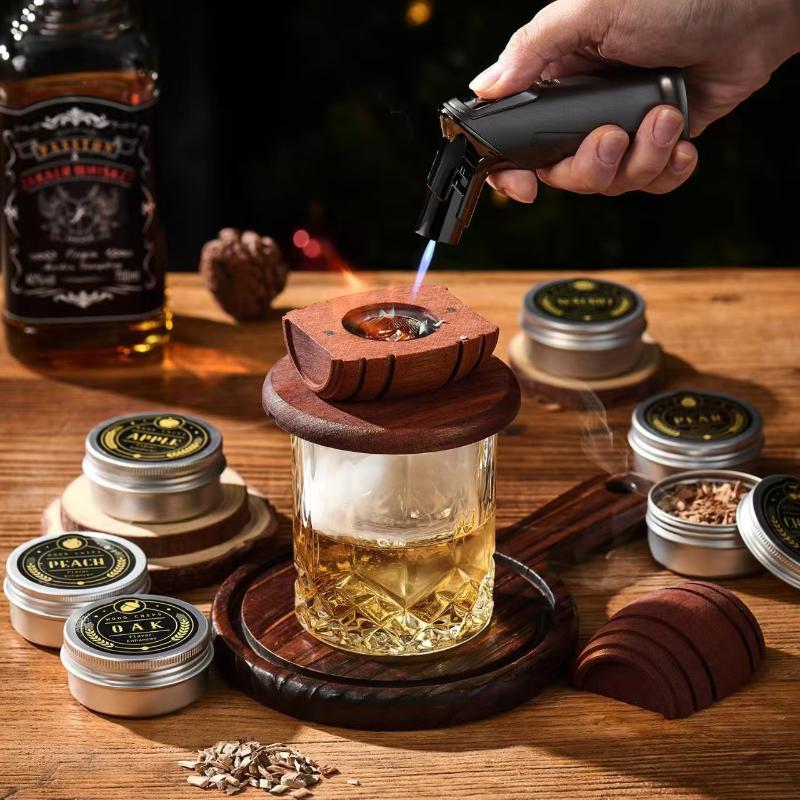 Set Affumicatore con Barile di Whiskey - Strumento Aromatizzante per Cocktail da Bar con Barile e Filtro, Infusore Affumicatore per Miglioramento delle Bevande