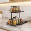 Rustproof 2-Tier Under Sink Organizer Carbon Steel Slide Out Cabinet Storage Shelf  for Kitchen