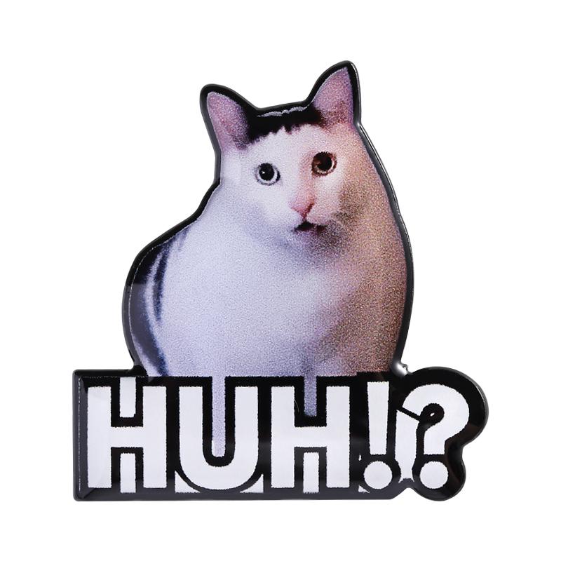 Cute Cat UV Pins Custom No Talk Me I Angy Brooches Lapel Badges Clothes Rainbow Animal Jewelry Gift for Friends