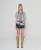 5OML Blur Lettering Short Sleeve Melange Gray