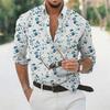 Fashion Men's Shirt Floral Rose High Quality Soft Comfortable Selling European Size Men's Lapel Tops Decoration