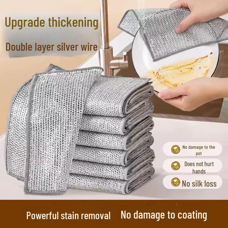 

Durable Metal Wire Dishcloth - Non-Scratch Kitchen Pot Brush 20*20cm Single Layer