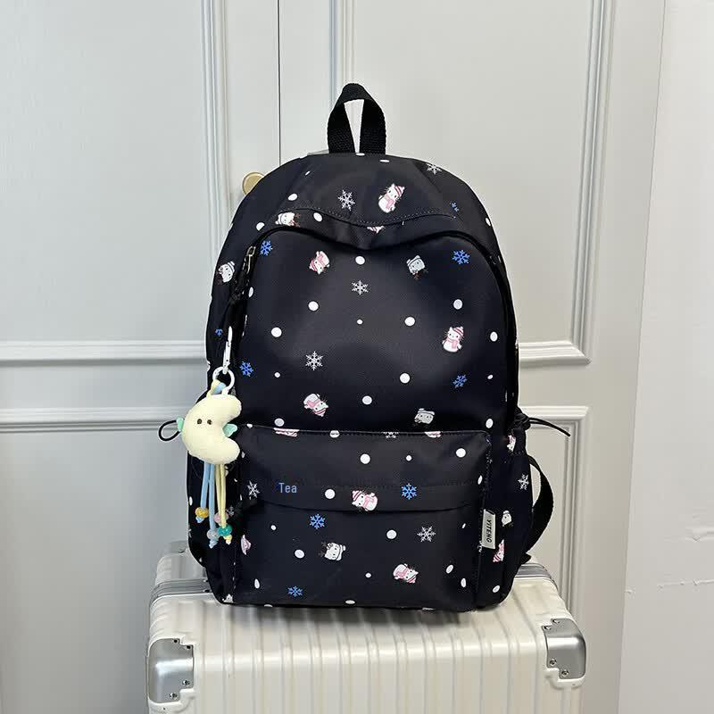 OGAR Girls Cute Cartoon School Backpack With Charm
