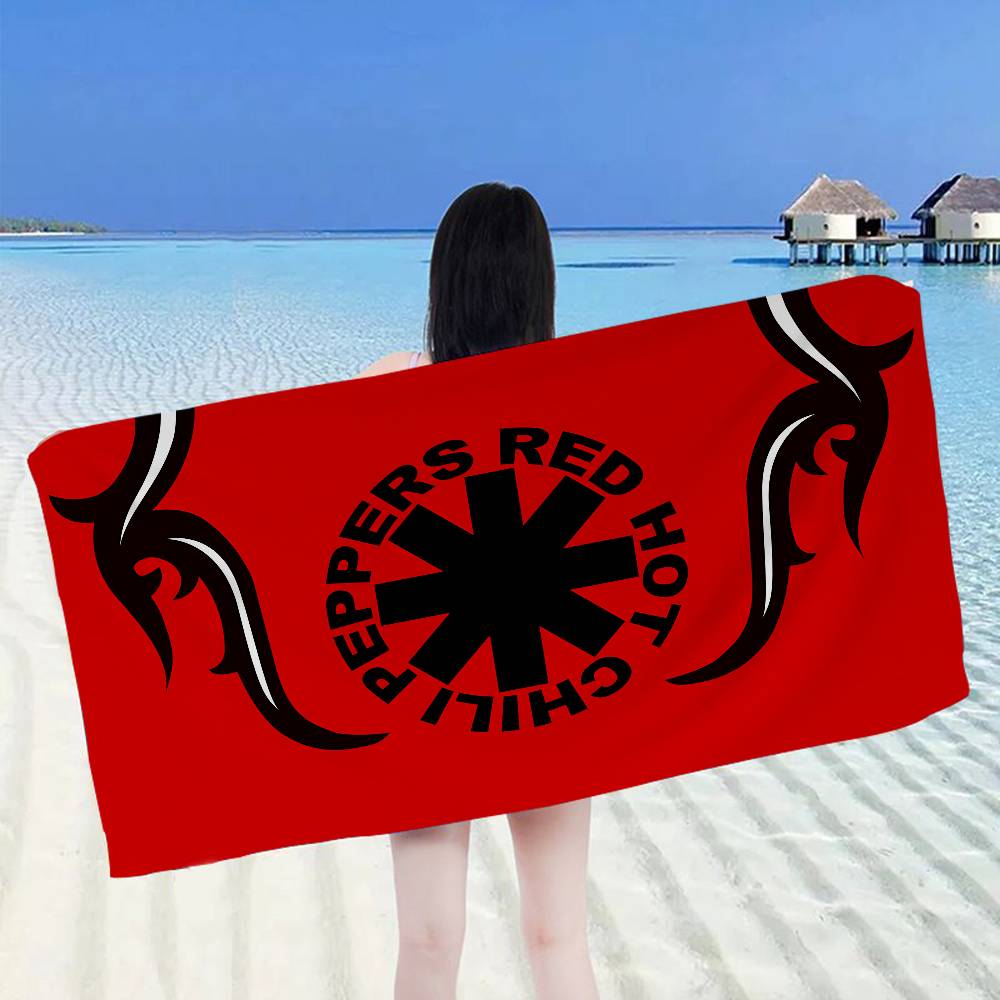 Red Hot Chili P-Peppers Band Bath Towel Microfiber Soft Water Absorbing Breathable For Girl Kids Decorative Cartoon Beach Towel