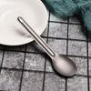 Camping Tool Portable Long Handle Spoon Titanium Cookware Outdoor Picnic Accessories Cutlery Fork