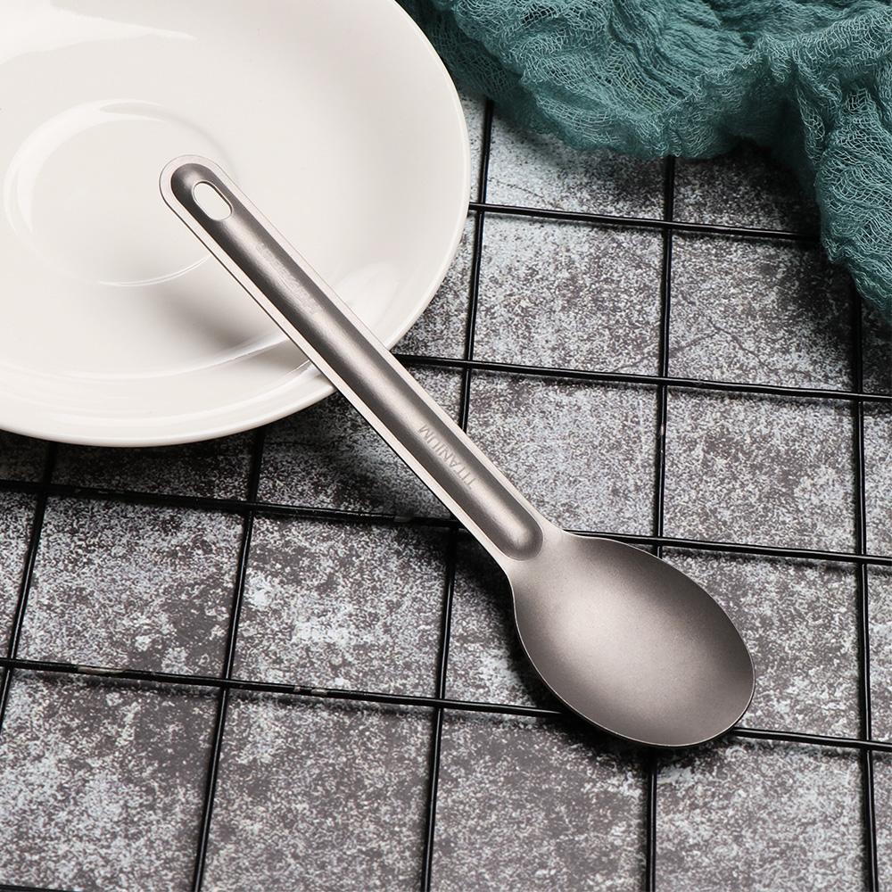 Camping Tool Portable Long Handle Spoon Titanium Cookware Outdoor Picnic Accessories Cutlery Fork