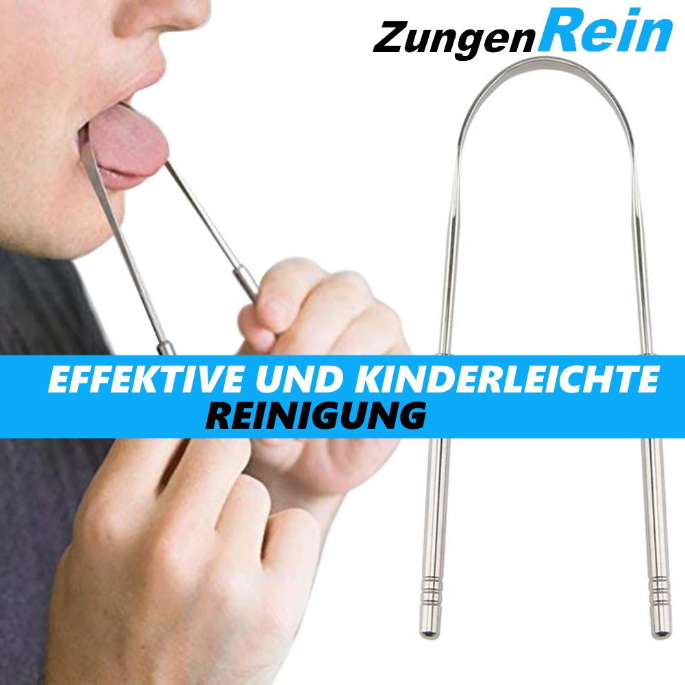 ZungenRein Tongue Cleaner Tongue Scraper Stainless Steel Tongue Brush Ayurveda [2 Pieces]