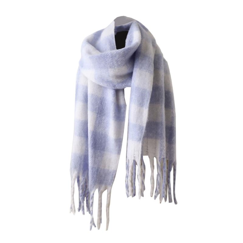 Unisex Warm Scarf Fashion Tassels Neckerchief Autumn Winter Long Scarf for Autumn Winter