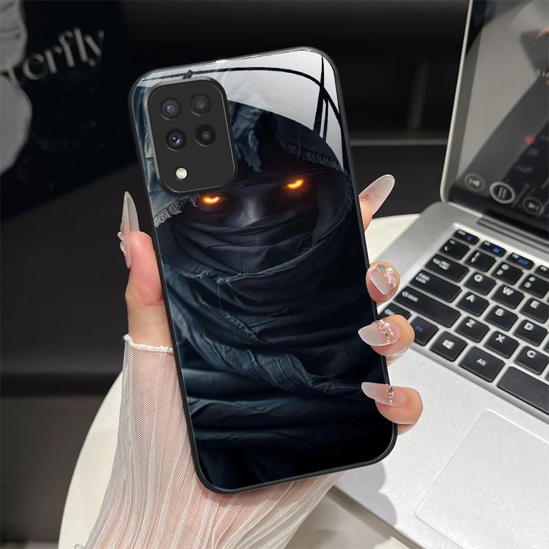 For Samsung M33 M53 Phone Case Trendy Fantasy Design Tempered Glass Hard Bumper For Galaxy M 33 M 53 Full Protection Back Covers