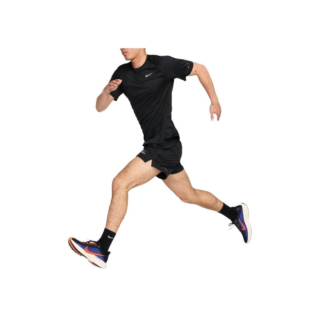 Nike Logo Printed Round Neck Raglan Short Sleeve Loose T-Shirt Men Tops Black HV5204-010