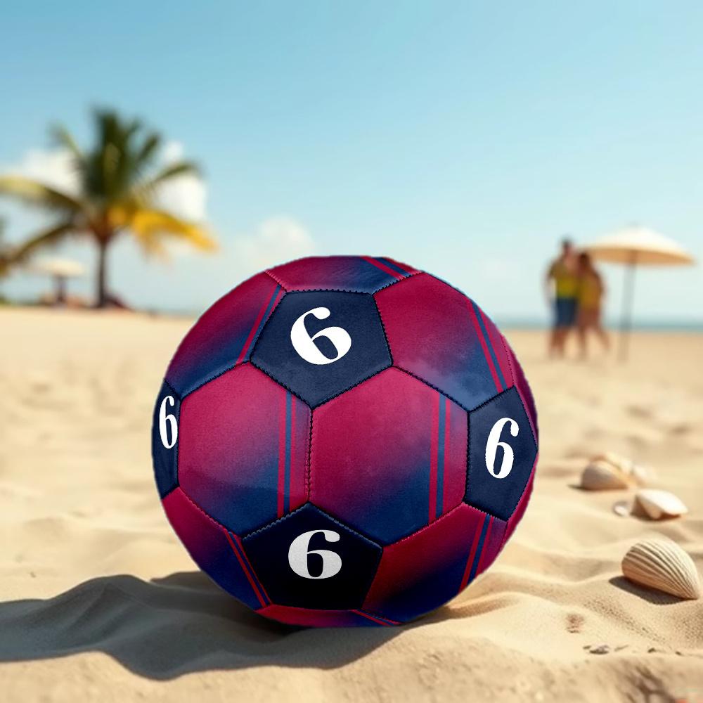 1pc Abstract Colorful Gradient Number Six Soccer Ball Size 5 Football Machine Sewn Indoor/Outdoor Universal Football Q58