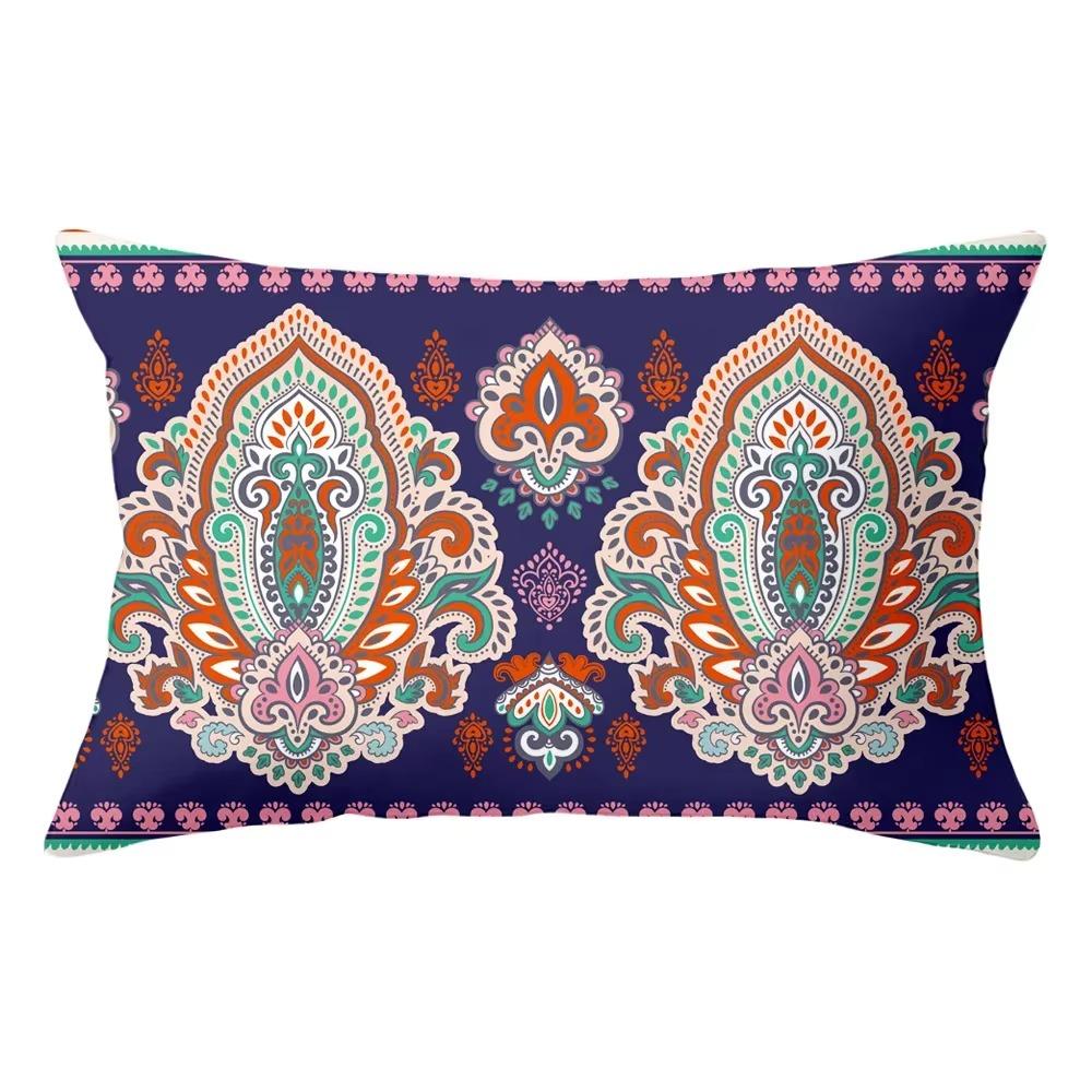 30X50 Bohemian Ethnic Style Pattern Print Decoration Living Room Back Home Polyester Rectangular Pillowcase Sofa Cushion