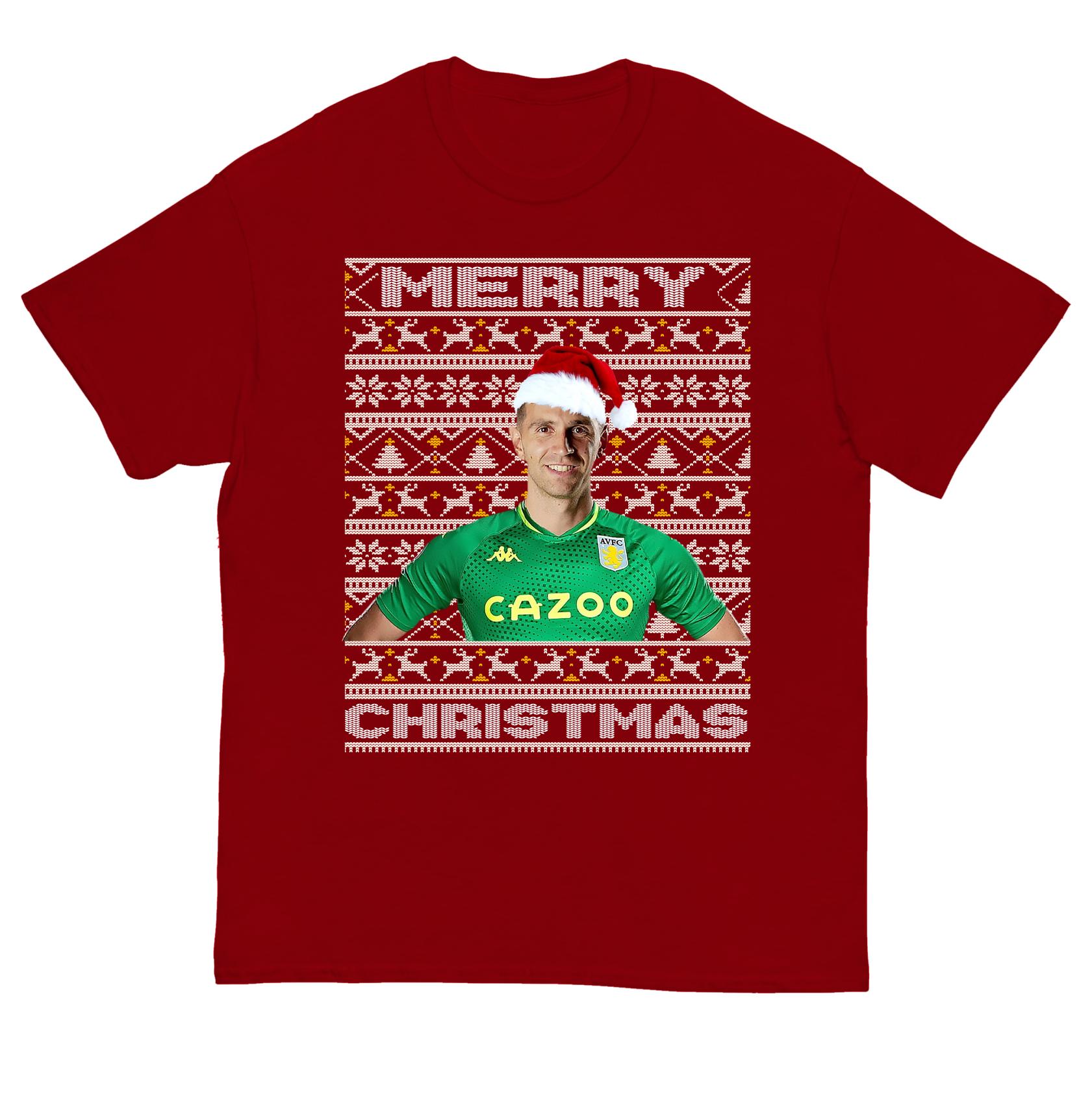 Emiliano Martínez Merry Christmas Football Kids T Shirt Aston Villa FC Top 130