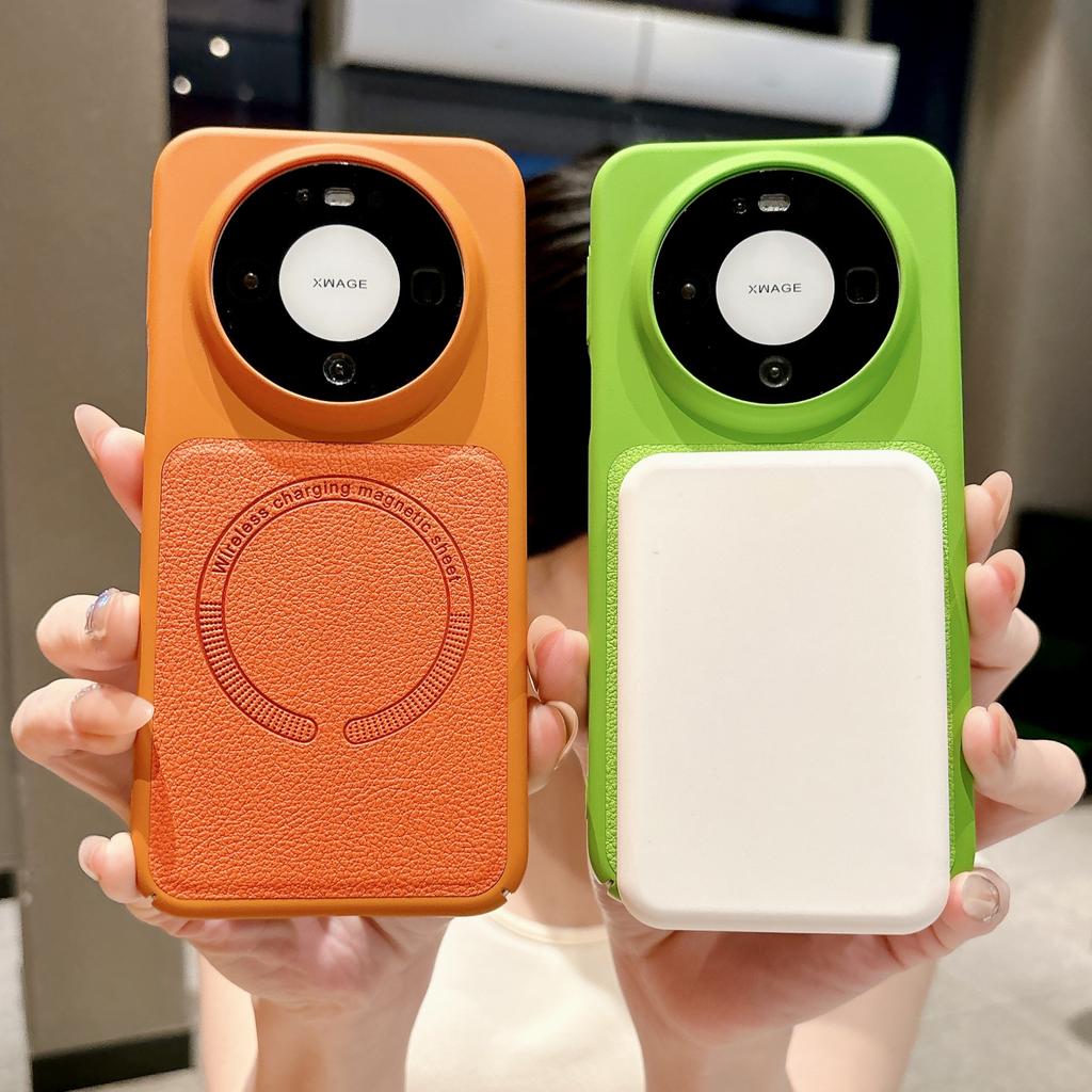 P90pro is suitable for Huawei P80pro leather pattern magnetic suction P70U mobile phone case Nova15/14U anti-drop protective case
