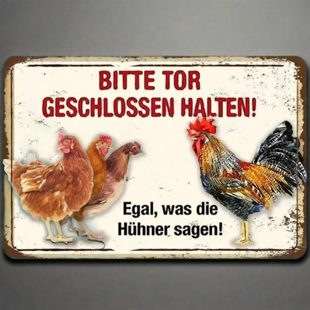Vintage Metal Farmhouse Wall Art Chicken Decor Rustic Poultry Yard Sign