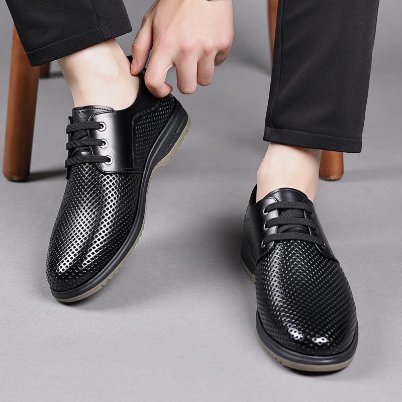 Casual Men's Leather Shoes Minimalist Comfortable Gentleman Style Leisure Business Office Comfortable Quality Shoes Breathable