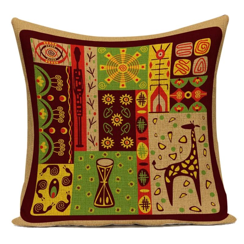African Style Animal Elephant Geometric Polyester Pillow Covers Decorative Sofa Home Cushion Cover For Living Room Decoration