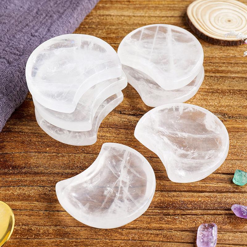 Natural powder crystal small bowl, crystal white yellow powder crystal bowl, living room, home, office desktop, handicraft decoration