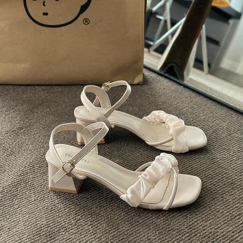 

Женские сандалии на высоком каблуке, сексуальные шлепанцы с носком, летние уличные шлепанцы, платье, элегантная обувь, туфли-лодочки, Mujer, шлепанцы