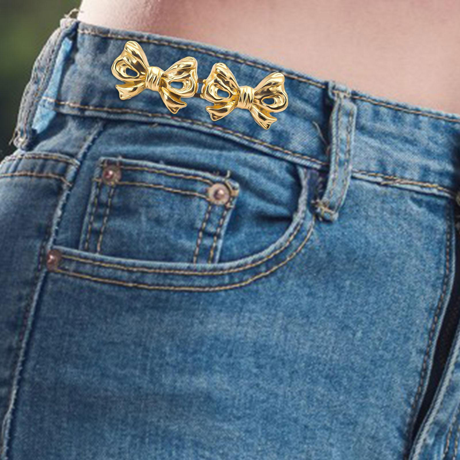 

Регулируемый удлинитель пряжки на талии для джинсов, шитье не требуется. Джинсовые пуговицы, затягивающие штаны. золотой