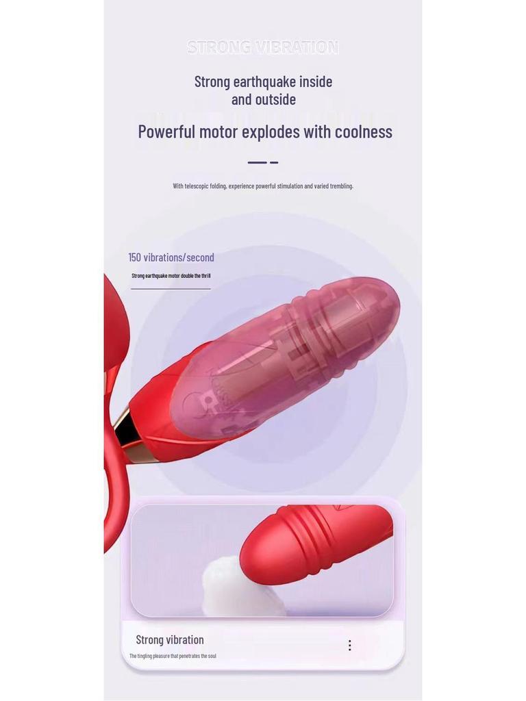 Dual-Head Gardenia Vibrator: Licking, Sucking, & Telescopic Features for Women's Pleasure