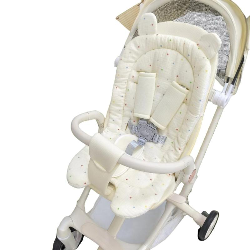 Machine Washable Strollers Seat Cushion Soft Comfortable Insert Pad for Infant Pushchairs Yearly Round Comfort