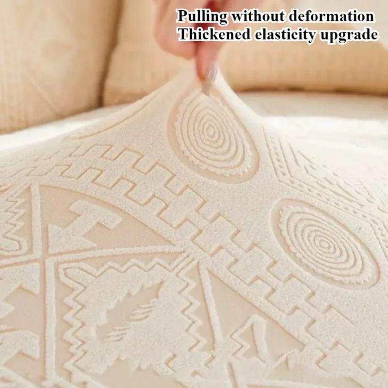 1/2/3/4/5seat Bohemian Jacquard Plush Sofa Cover Universal Sofa Cushion For All Seasons Thick and Soft Anti-cat Scratches