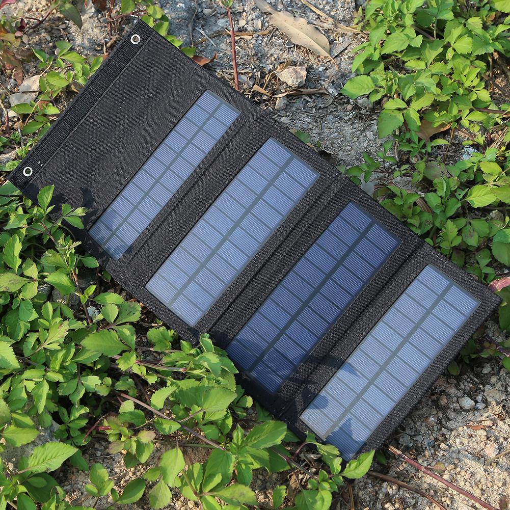 8W Solar Panel Charger Monolithic Silicon 4 Fold Battery Charger Solar Panel Lightweight Scratchproof for Tourism Camping Hiking