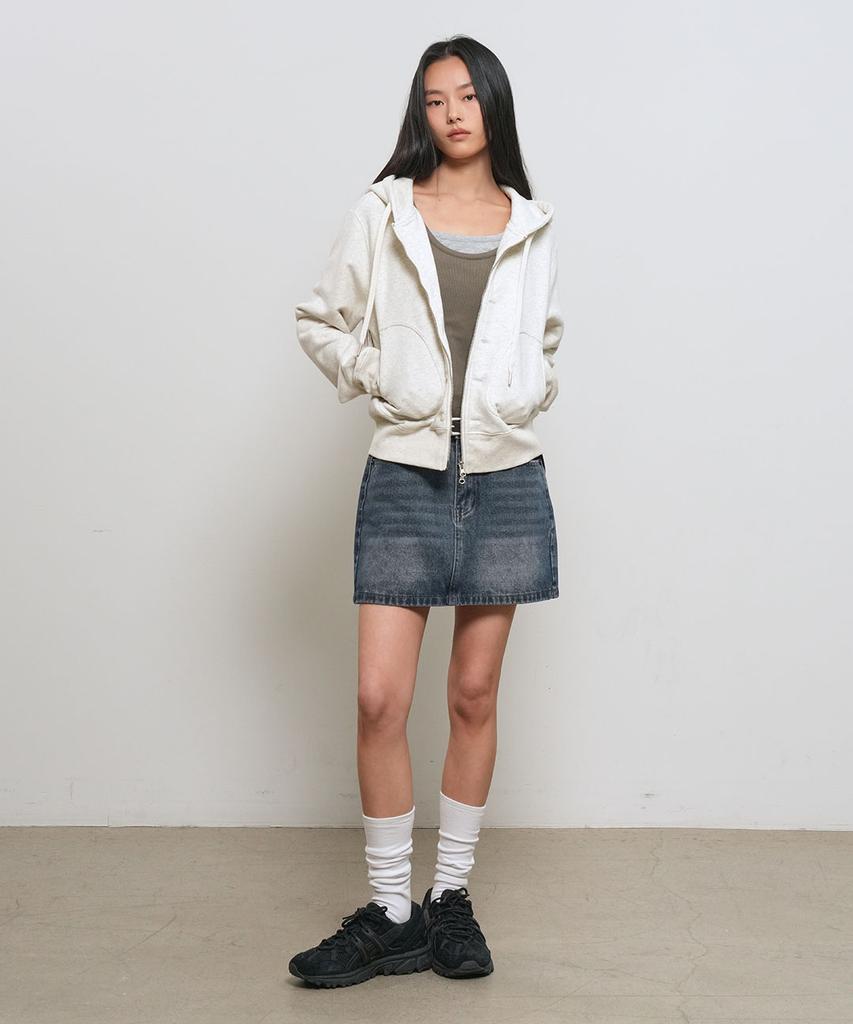 General Idea Washed Denim Mini Skirt [Dark Blue] / Gf1Lsk502