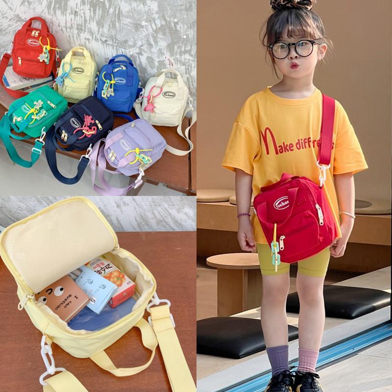 Color Simple Solid Letter Printed Children Single Shoulder Bag Pendant With