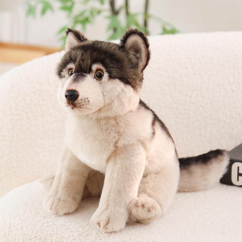 Wolf Dog Plush Toy Simulation Korean Craft Animal Ornament