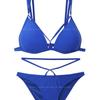 Special Bikini Three-point New Solid Color European and American Sexy Bikini Straps Cross Backless Split Swimsuit Women
