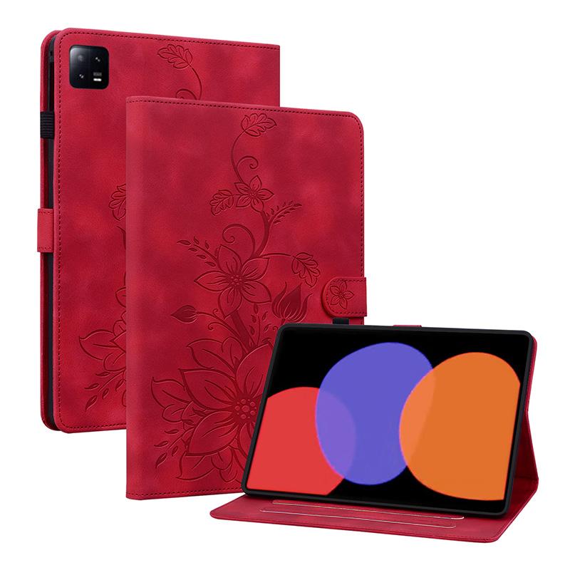 Кожаный чехол для RedMi K Pad 2 8.8 Pad 2 SE 11 Redmi Pad Pro Чехол-подставка Xiaomi PadX1 7 5 6 8 Pro 11 дюймов Кожаный чехол для планшета for Redmi Pad SE 8.7 красный