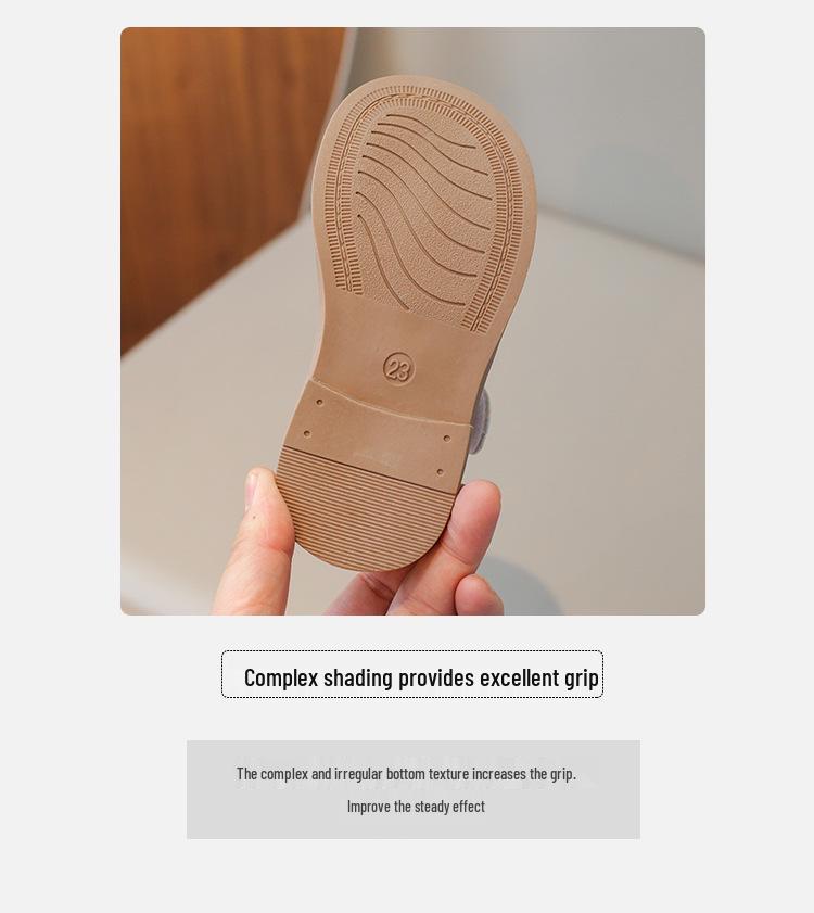 Girls' Soft Sole Leather Shoes - 2025 Spring/Summer Princess Style, Solid Color, Casual Korean Design