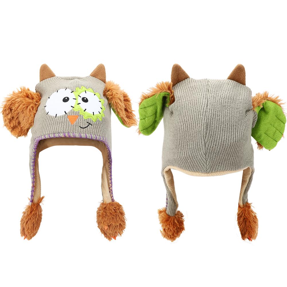 Knitting Wool Cute Hat Moving Ears Story Telling Funny Toy Cap for Children BabyGray