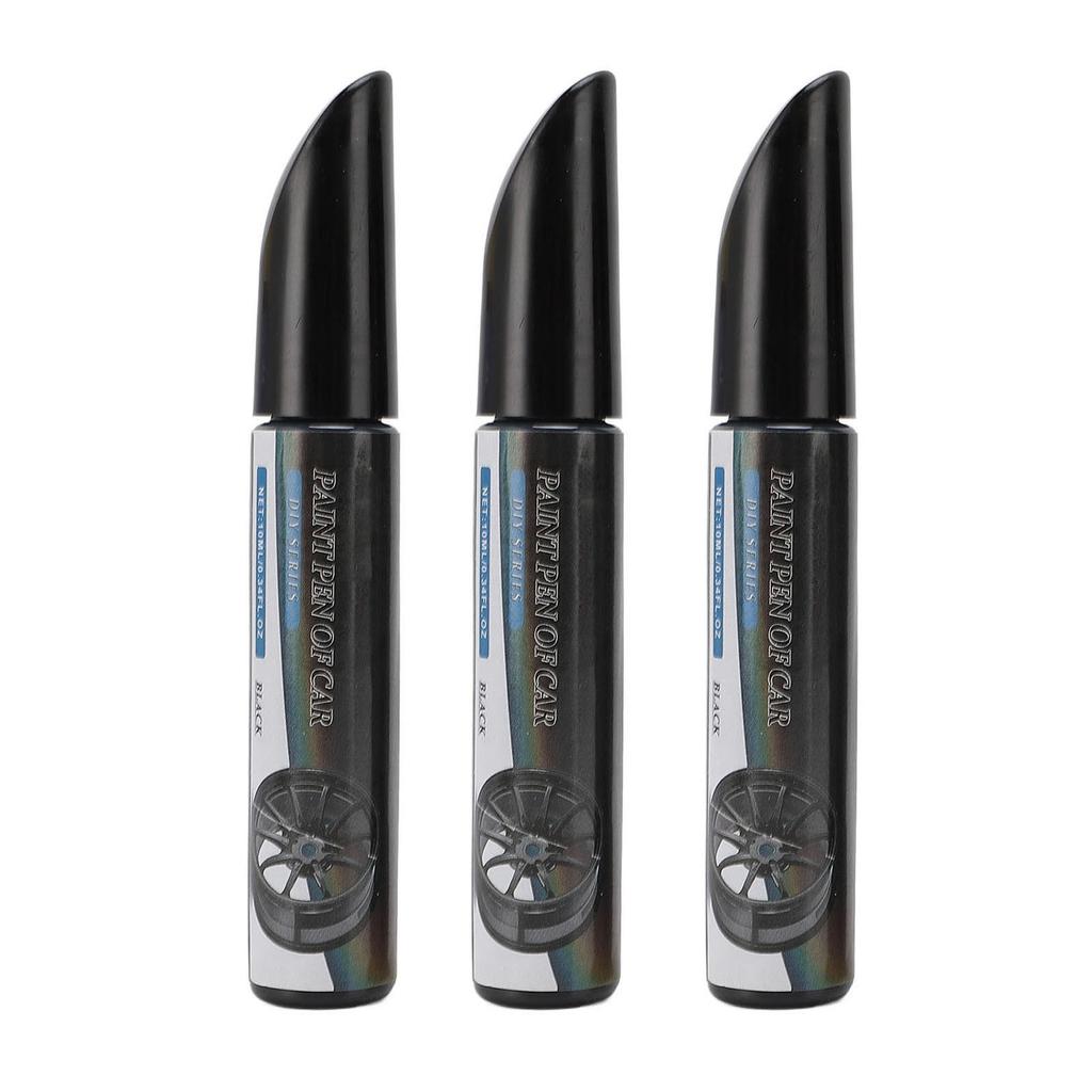 10ml 3 Stück Auto Lackstift Auto Kratzer Reparaturstift Wetterfest Automobil Reparatur Marker Stift für Autos Schwarz